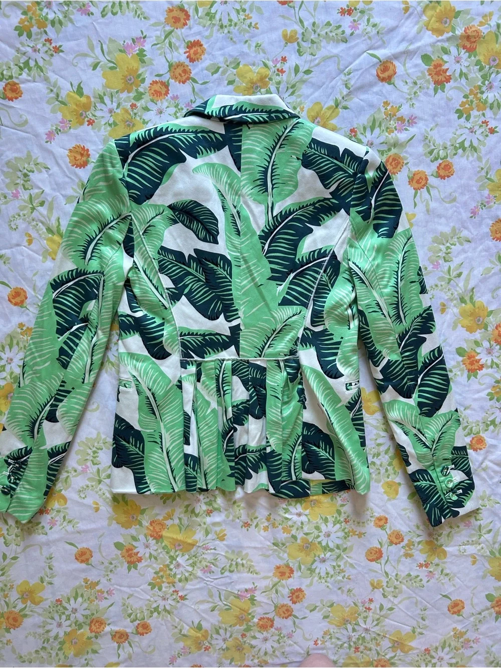 Juicy Couture Green Tropical Print Blazer Jacket - Picture 2 of 5